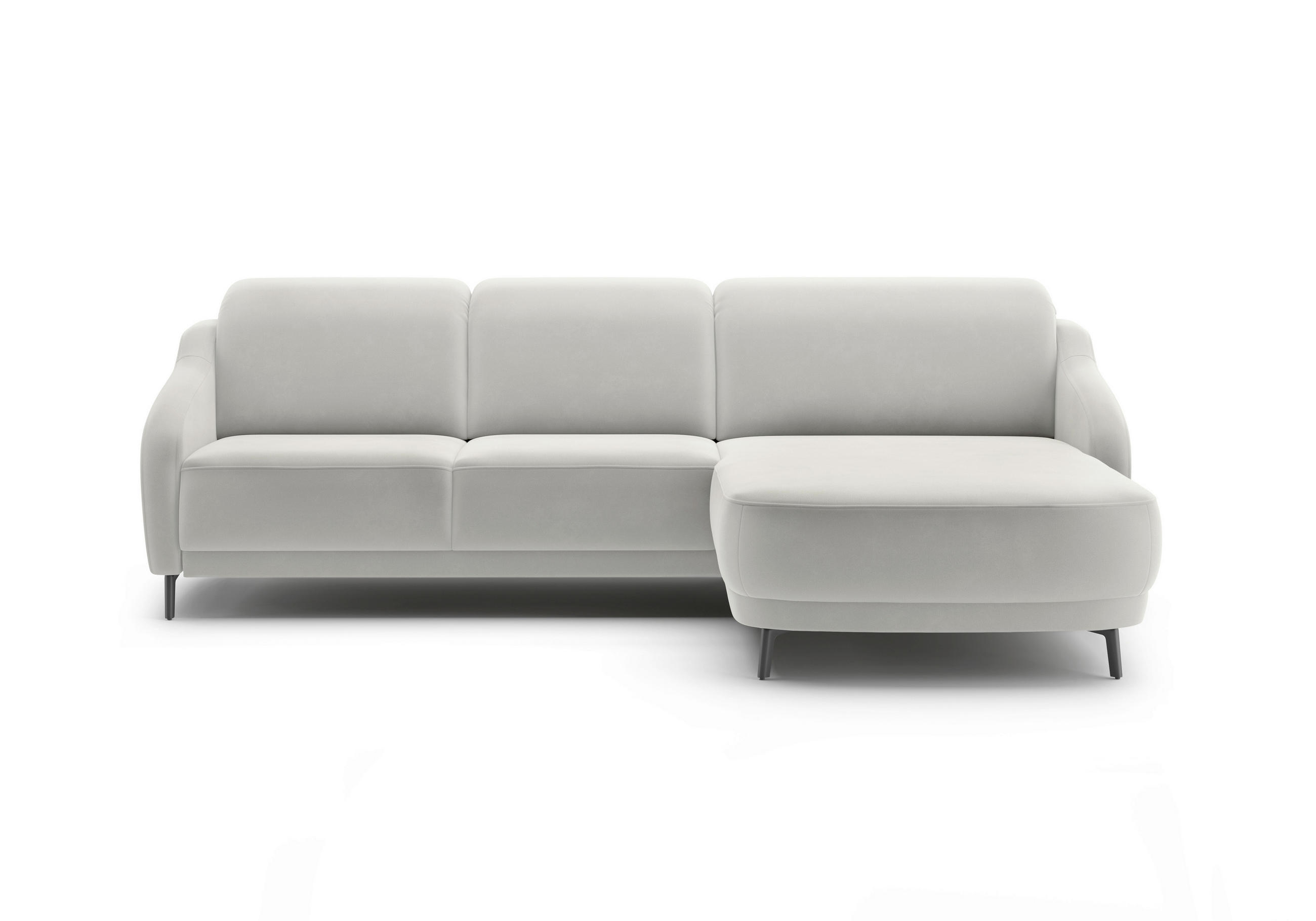 ECKSOFA BLUES V Sandfarben Samt  - Sandfarben/Schwarz, MODERN, Textil/Metall (271/191cm) - Sit & More