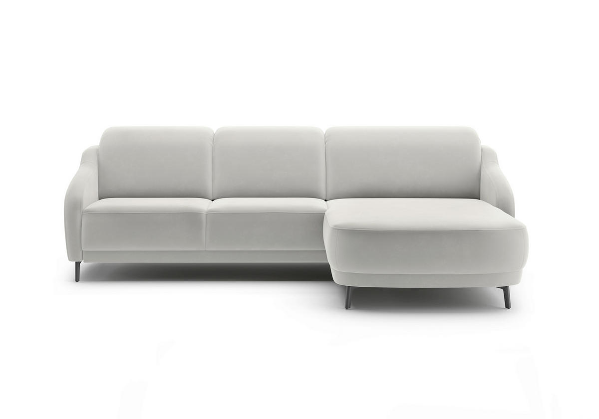 ECKSOFA BLUES V Sandfarben Samt  - Sandfarben/Schwarz, MODERN, Textil/Metall (271/191cm) - Sit & More