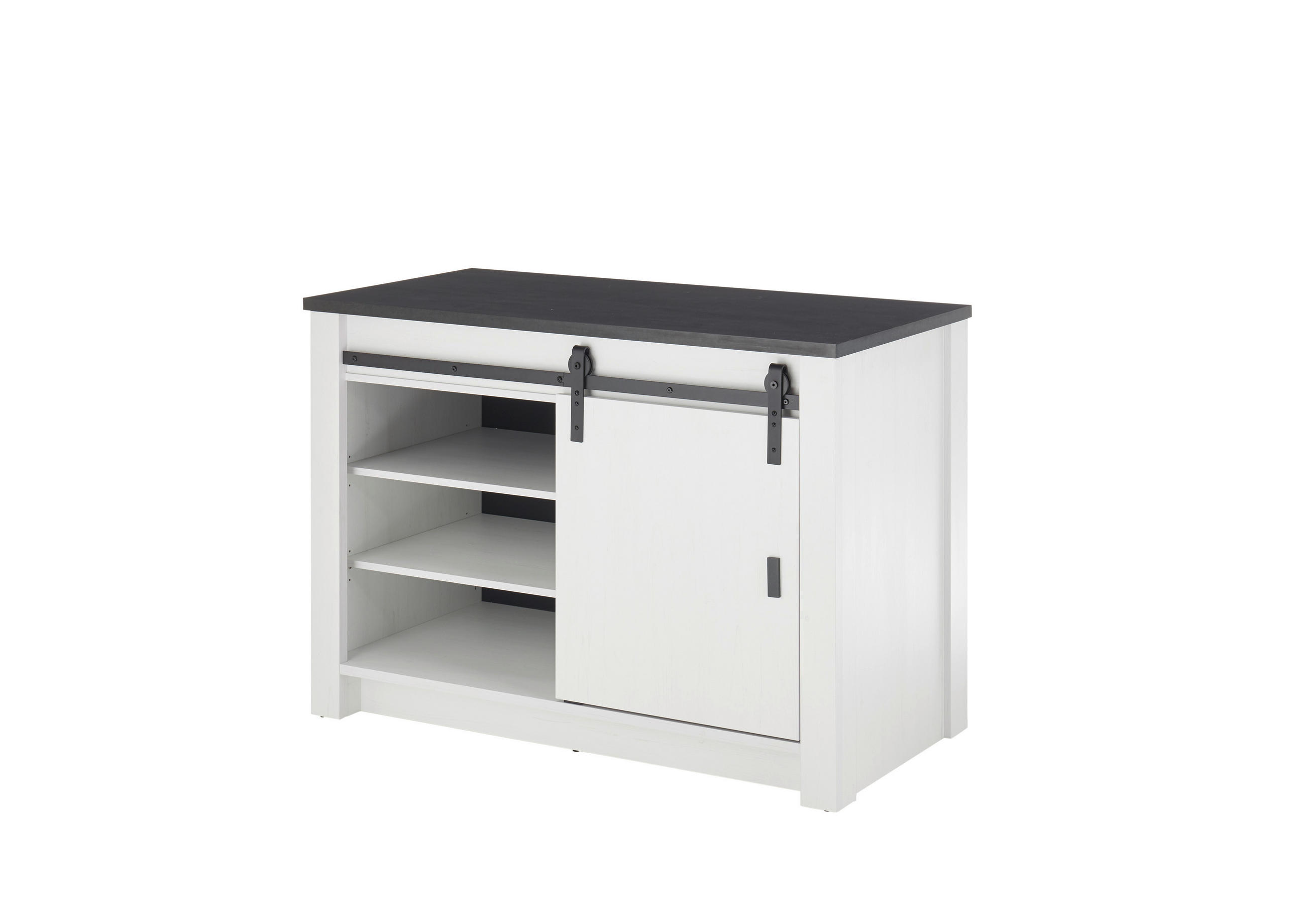 SPÜLENUNTERSCHRANK 133/93/64 cm  in Anthrazit, Weiß  - Anthrazit/Schwarz, Trend, Holzwerkstoff/Metall (133/93/64cm) - MID.YOU