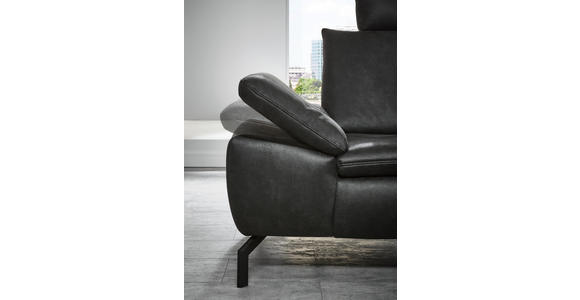 WOHNLANDSCHAFT in Textil Dunkelblau - Schwarz/Dunkelblau, Design, Textil/Metall (341/181cm) - Dieter Knoll