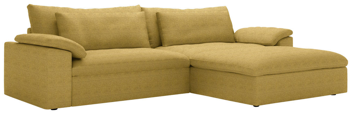 ECKSOFA  Chenille Currygelb  - Currygelb/Schwarz, Modern, Kunststoff/Textil (306/198cm) - Carryhome