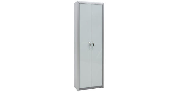 GARDEROBENSCHRANK 66/195/33 cm - Alufarben/Weiß, Design, Glas/Holzwerkstoff (66/195/33cm) - Dieter Knoll