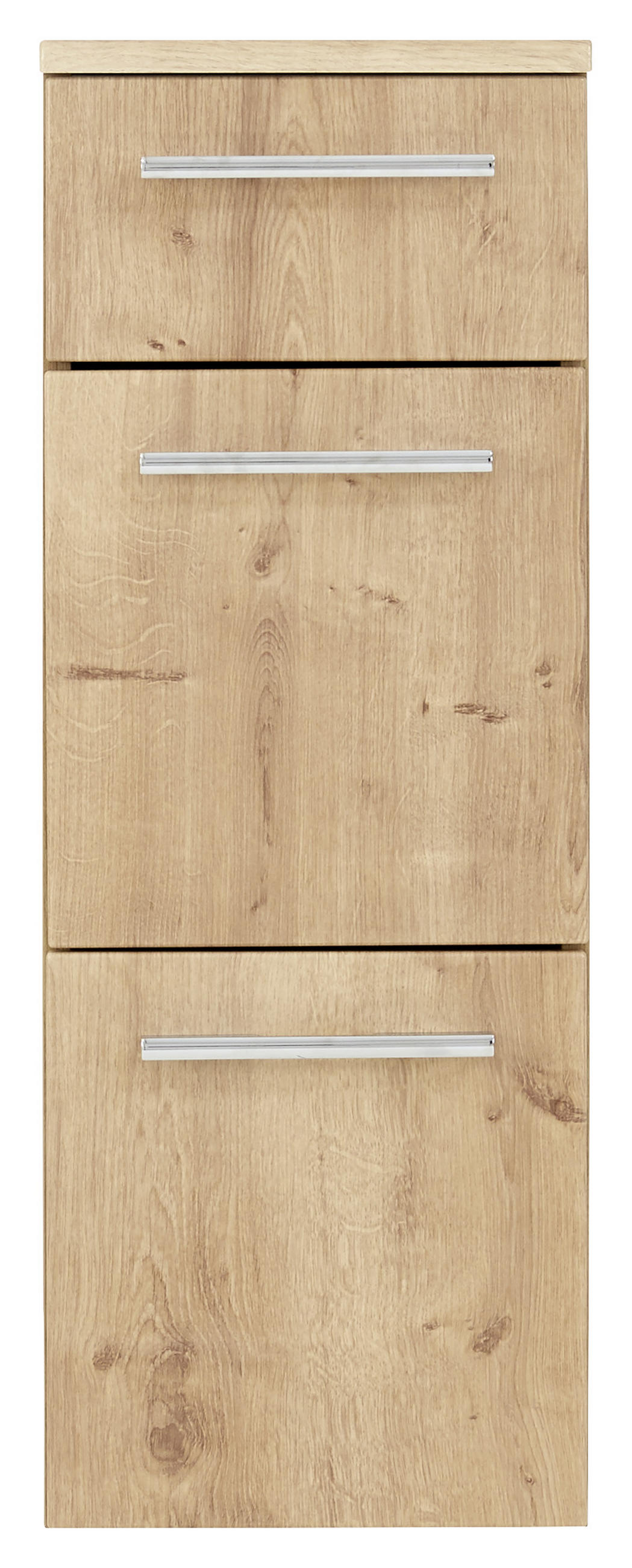 MIDISCHRANK 30/81,9/30 cm  - Chromfarben/Eichefarben, Design, Holzwerkstoff/Metall (30/81,9/30cm)