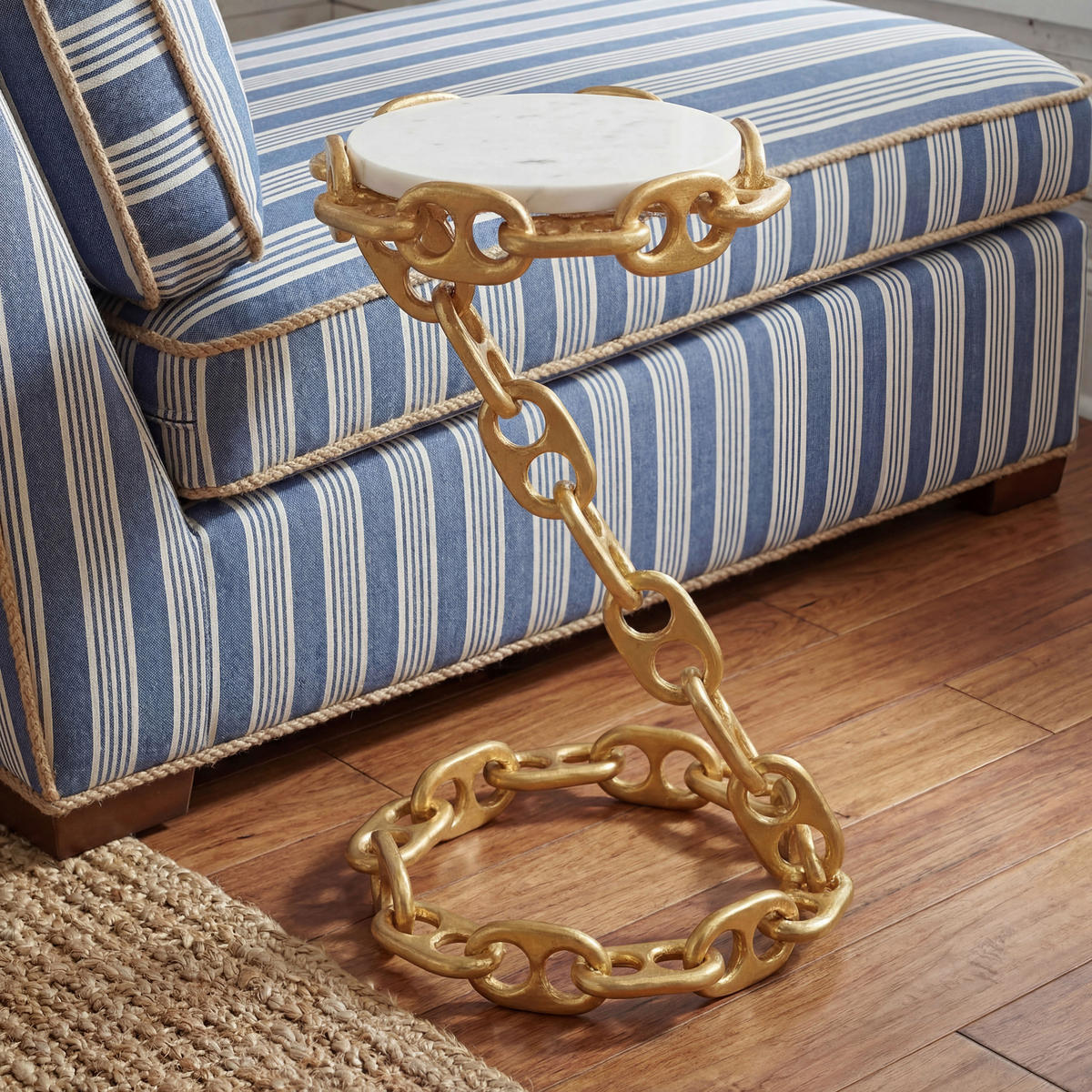 BEISTELLTISCH Goldfarben rund  - Goldfarben, Design, Metall (31/51/31cm) - Livetastic