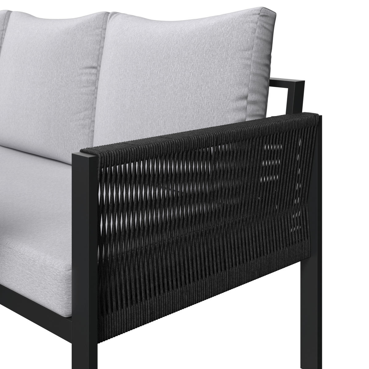 LOUNGE ÉTKEZŐGARNITÚRA  185/280 cm   - szürkésfehér/antracit, Modern, műanyag/textil (185/280cm) - Ambia Garden