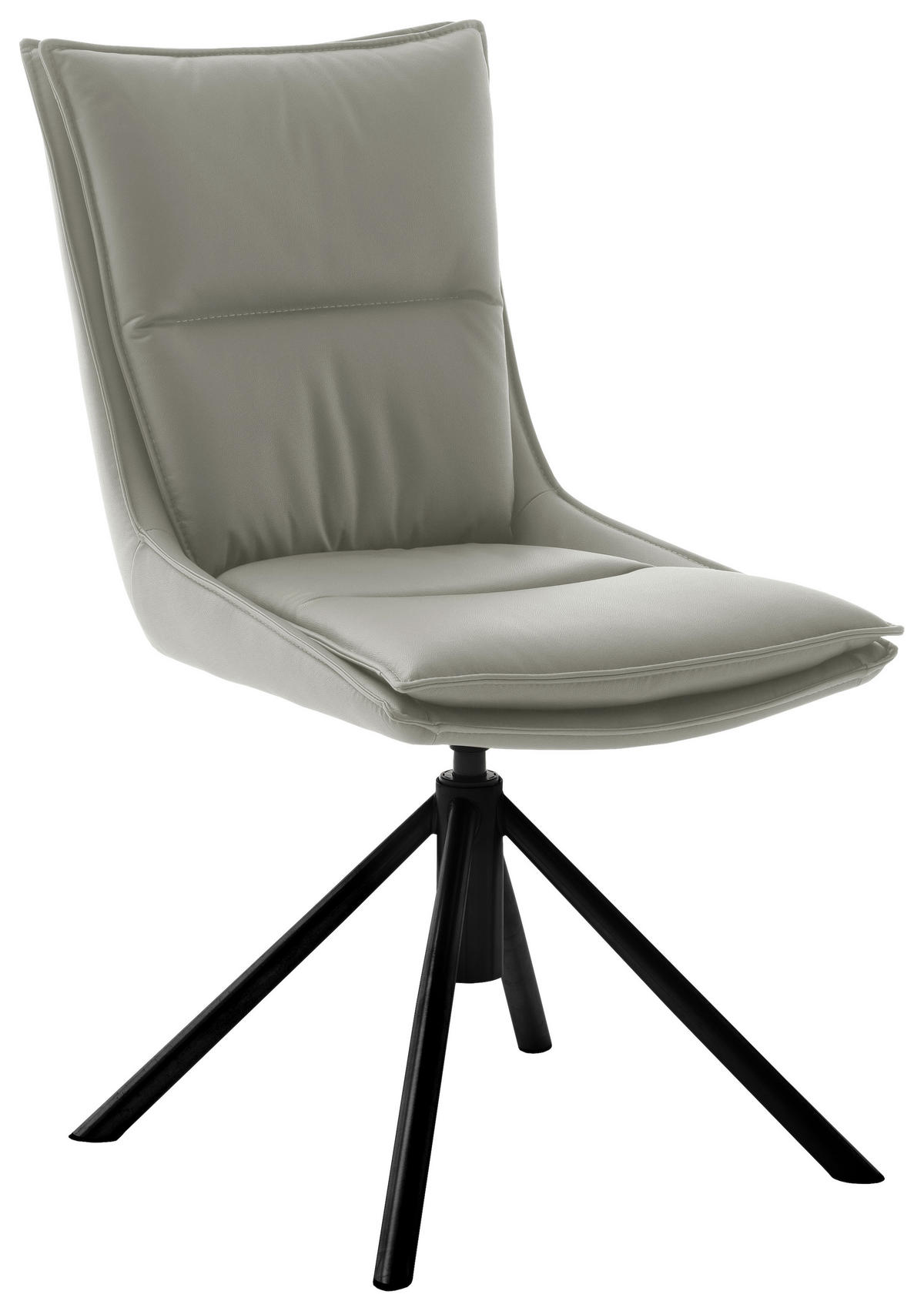 STUHL Eisen beschichtet  - Hellgrau/Schwarz, Design, Textil/Metall (49/90/65cm) - Novel