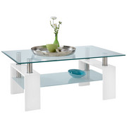 KONFERENČNÍ STOLEK, bílá - bílá, Design, kov/kompozitní dřevo (100/60/45cm) - Carryhome