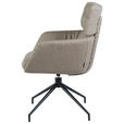 ARMLEHNSTUHL  Stoffauswahl, Sitzfläche 360° drehbar, automatische Rückholfunktion Webstoff  Grau  - Schwarz/Grau, Design, Textil/Metall (62/92/66cm) - Dieter Knoll