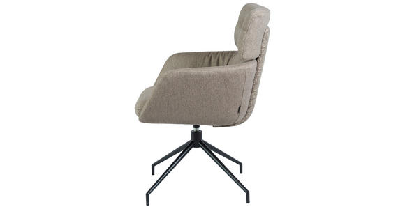 ARMLEHNSTUHL  Stoffauswahl, Sitzfläche 360° drehbar, automatische Rückholfunktion Webstoff  Grau  - Schwarz/Grau, Design, Textil/Metall (62/92/66cm) - Dieter Knoll