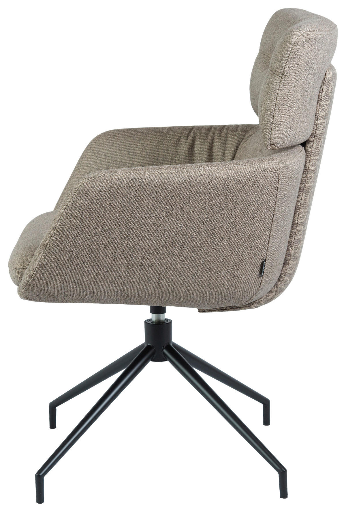 ARMLEHNSTUHL  Stoffauswahl, Sitzfläche 360° drehbar, automatische Rückholfunktion Webstoff  Grau  - Schwarz/Grau, Design, Textil/Metall (62/92/66cm) - Dieter Knoll