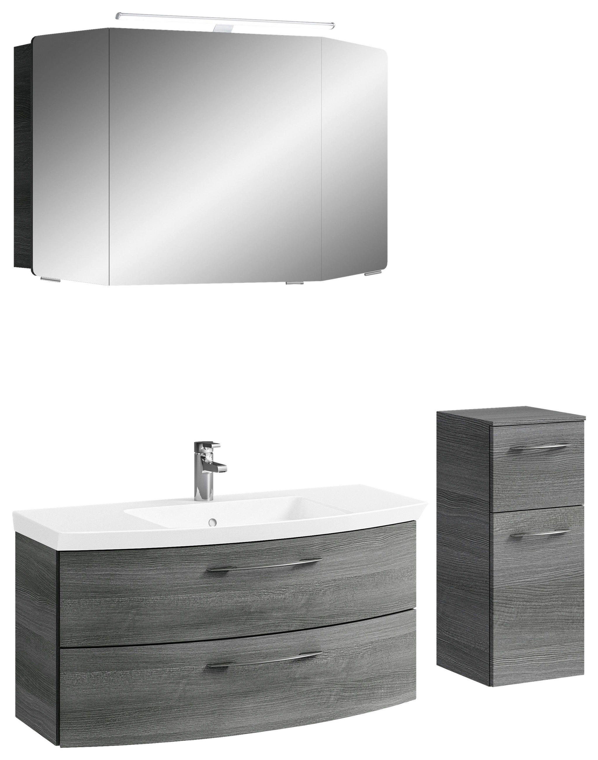 BADEZIMMER 4-teilig  in 131 cm  - Chromfarben/Graphitfarben, KONVENTIONELL, Glas/Holzwerkstoff (131cm) - Pelipal