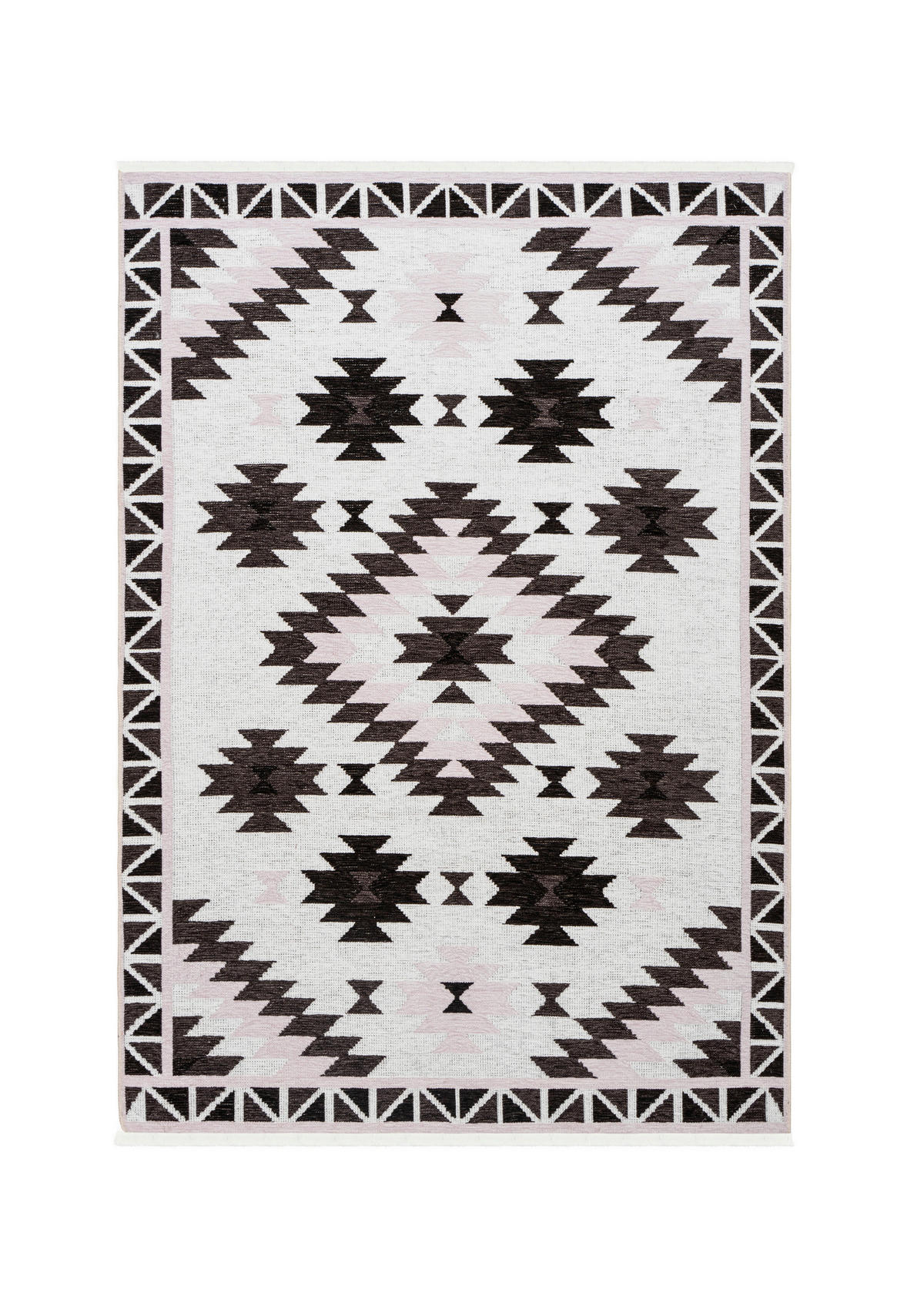 FLACHWEBETEPPICH 120/170 cm  - Weiss/Dunkelgrau, Design, Textil (120/170cm) - Novel
