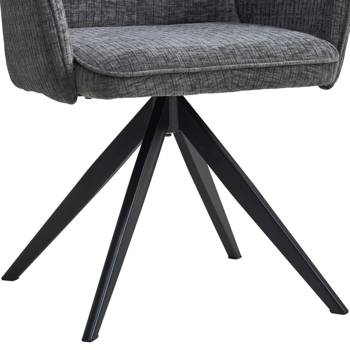 ARMLEHNSTUHL  in Eisen Leinenoptik  - Schwarz/Grau, LIFESTYLE, Holz/Textil (60/89/63cm) - MID.YOU