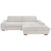 ECKSOFA Hellgrau Cord  - Eichefarben/Hellgrau, Design, Holz/Textil (276/198cm) - SetOne by Musterring