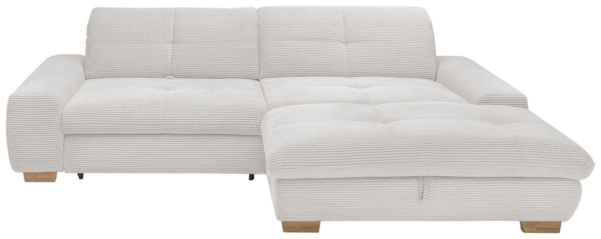ECKSOFA Hellgrau Cord  - Eichefarben/Hellgrau, Design, Holz/Textil (276/198cm) - SetOne by Musterring