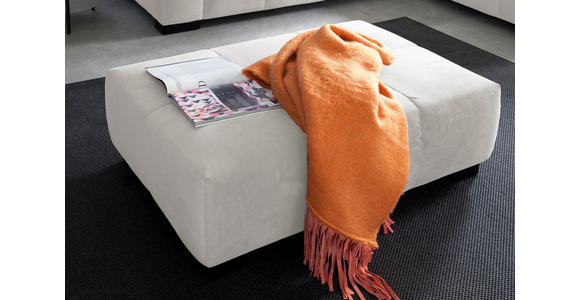 HOCKER in Textil Creme  - Creme/Schwarz, KONVENTIONELL, Textil/Metall (109/41/74cm) - Hom`in