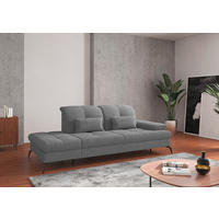 RÉCAMIERE in Flachgewebe Grau  - Schwarz/Grau, Konventionell, Textil/Metall (231/90/122cm) - Sit & More