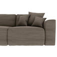 ECKSOFA Taupe Cord  - Taupe/Chromfarben, KONVENTIONELL, Kunststoff/Textil (195/293cm) - Carryhome