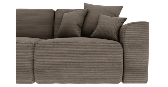 ECKSOFA Taupe Cord  - Taupe/Chromfarben, KONVENTIONELL, Kunststoff/Textil (195/293cm) - Carryhome