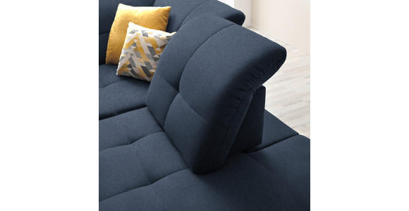 ECKSOFA in Chenille Dunkelblau 310/240 cm - Schwarz/Dunkelblau, Design, Textil/Metall (310/240cm) - Xora