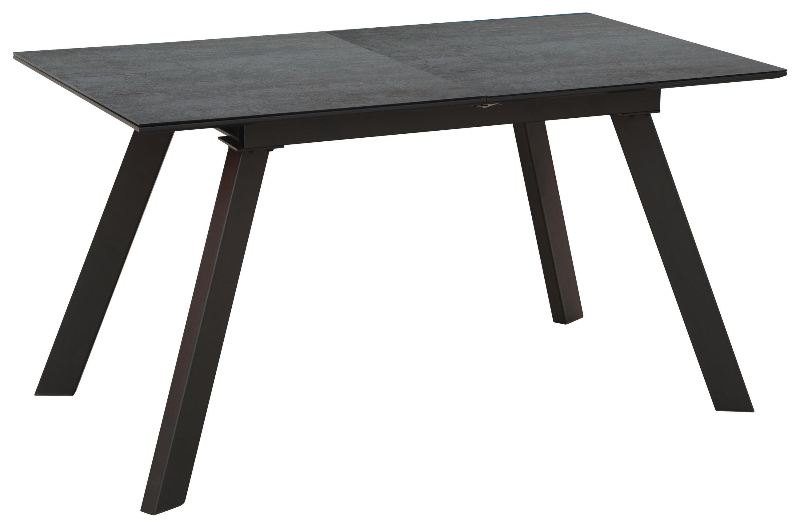 Esstisch in Metall, Glas, Holzwerkstoff 140(180)/80/76 cm