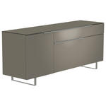 LOWBOARD Grau, Alufarben  160/66/45 cm  - Alufarben/Grau, Design, Glas/Holzwerkstoff (160/66/45cm) - Moderano