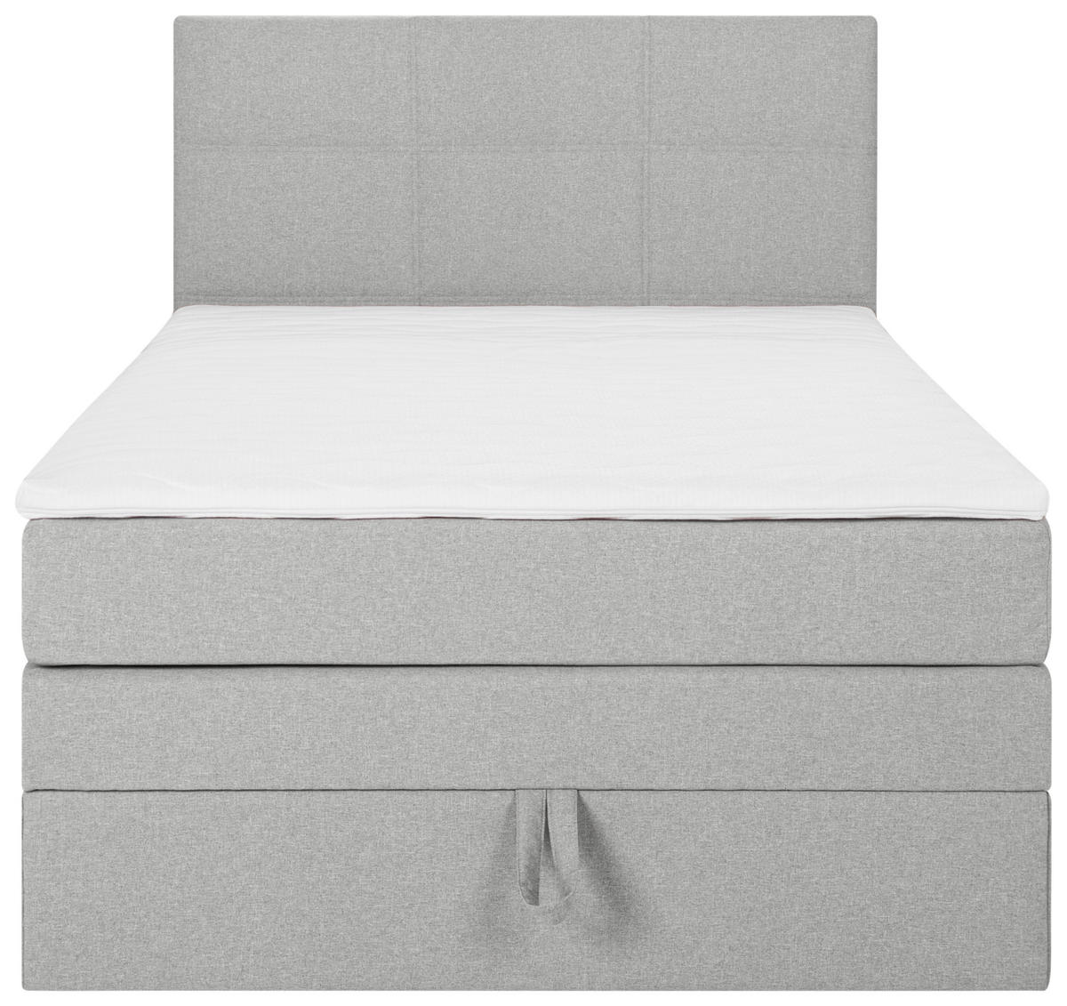 BOXSPRINGBETT 90/200 cm  in Hellgrau  - Hellgrau/Schwarz, Design, Kunststoff/Textil (90/200cm) - Welnova