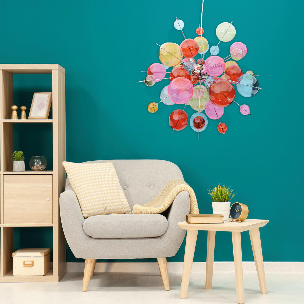 HÄNGELEUCHTE EXPLOSION 65/150 cm   - Klar/Chromfarben, Design, Glas/Metall (65/150cm) - Näve