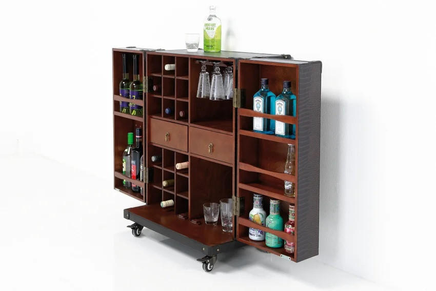 BARSCHRANK Braun, Schwarz  - Schwarz/Braun, Trend, Holzwerkstoff/Kunststoff (66/83/44,5cm) - Kare-Design