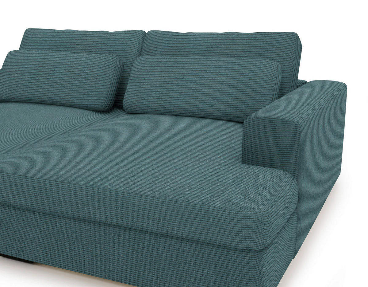 BIGSOFA in Cord Salbeigrün  - Salbeigrün/Schwarz, Design, Textil (223/80/158cm) - Lomoco