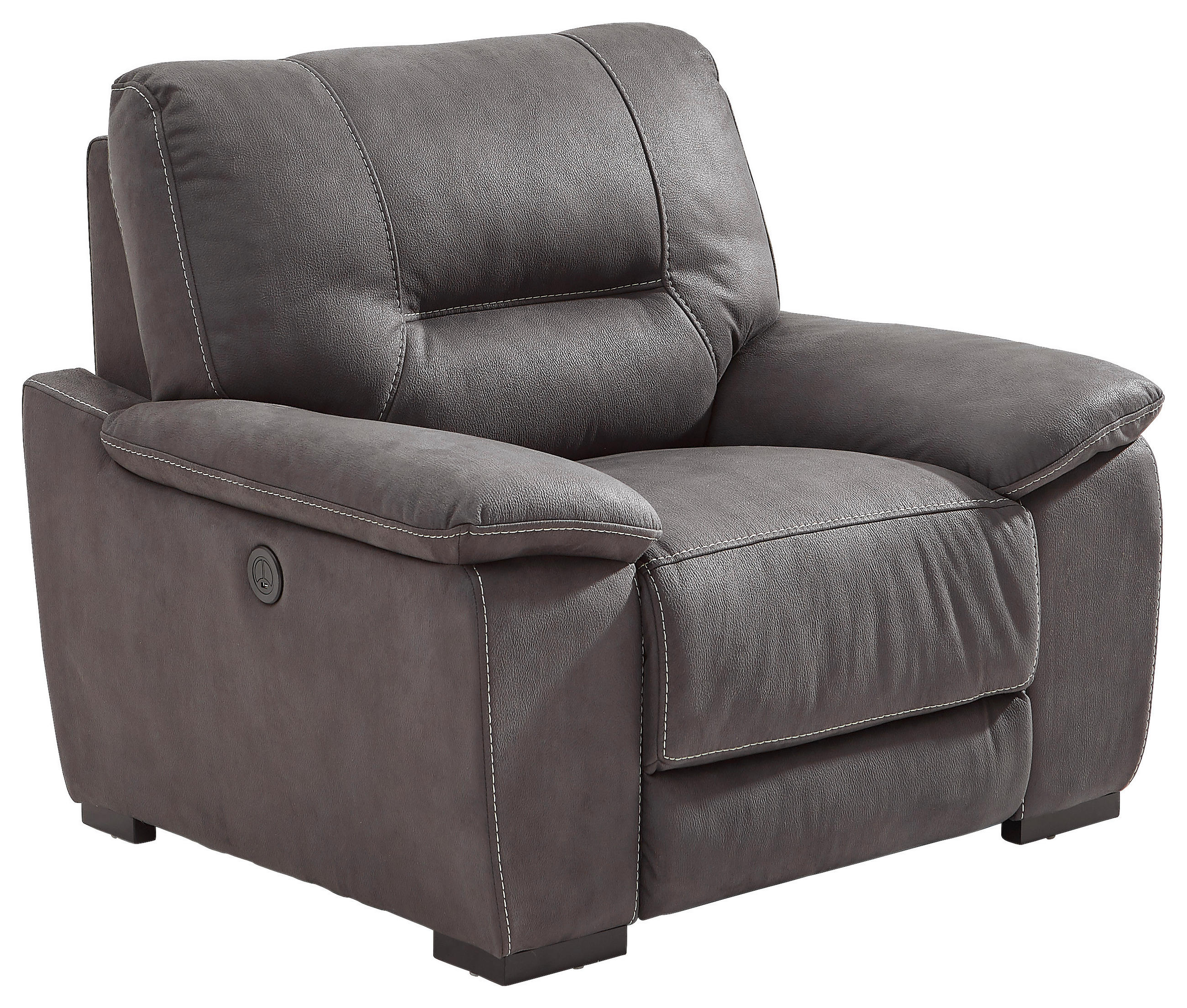 RECLINERFÅTÖLJ i vävt tyg grå  - svart/grå, Klassisk, trä/textil (114/97/100cm) - Cantus