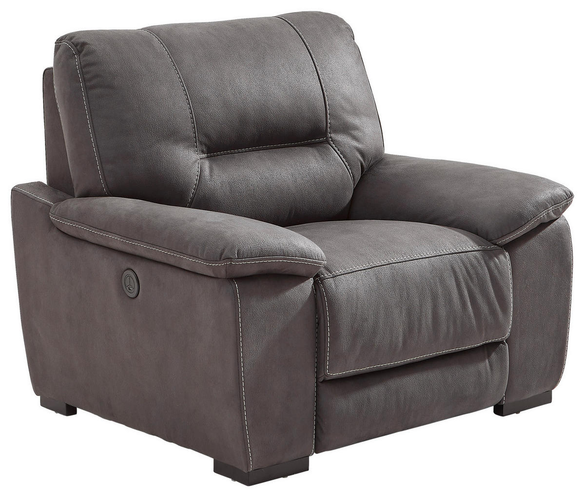 RECLINERFÅTÖLJ i vävt tyg grå  - svart/grå, Klassisk, trä/textil (114/97/100cm) - Cantus