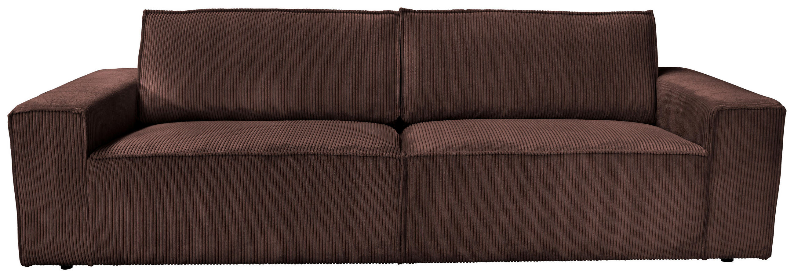 3-SITZER-SOFA Cord Dunkelbraun - Dunkelbraun/Schwarz, KONVENTIONELL, Kunststoff/Textil (248/76/95cm) - Carryhome
