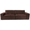 3-SITZER-SOFA Cord Dunkelbraun  - Dunkelbraun/Schwarz, KONVENTIONELL, Kunststoff/Textil (248/76/95cm) - Carryhome