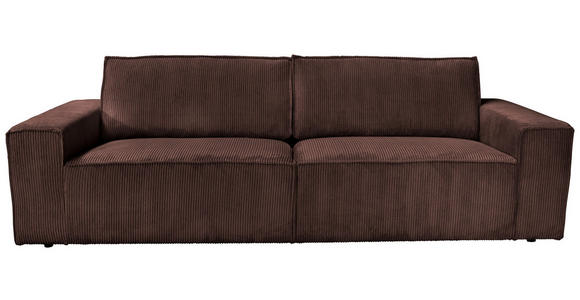 3-SITZER-SOFA Cord Dunkelbraun  - Dunkelbraun/Schwarz, KONVENTIONELL, Kunststoff/Textil (248/76/95cm) - Carryhome
