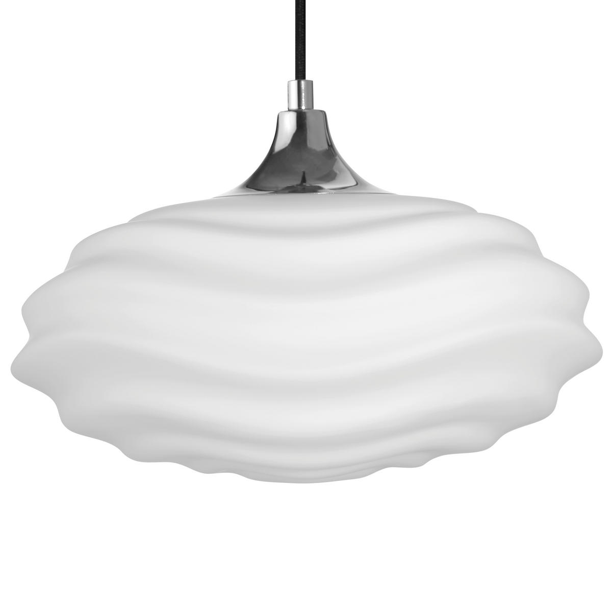 HÄNGELEUCHTE Sand 120/30/120 cm   - Chromfarben/Weiß, Design, Glas/Metall (120/30/120cm) - Brilliant