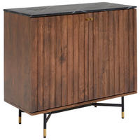 DULAP BAR in negru, nucă  - nucă/negru, Lifestyle, metal/lemn (94/85/40cm) - MID.YOU