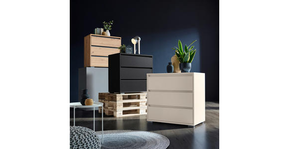 KOMMODE in 80/79/48 cm - Kaschmir/Anthrazit, Design, Holzwerkstoff/Kunststoff (80/79/48cm) - Carryhome