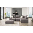 ECKSOFA in Velours Braun  - Schwarz/Braun, Design, Kunststoff/Textil (326/236cm) - Xora