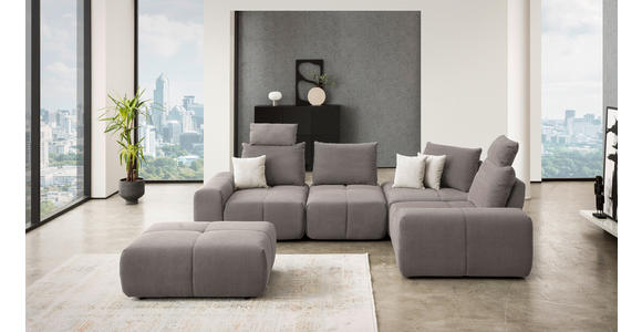 ECKSOFA in Velours Braun  - Schwarz/Braun, Design, Kunststoff/Textil (326/236cm) - Xora