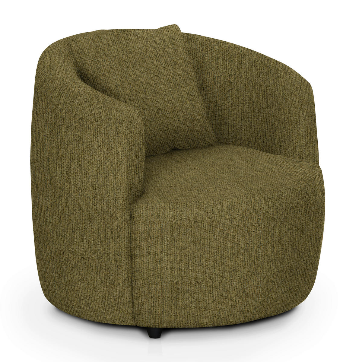 COCKTAILSESSEL in Chenille Olivgrün  - Schwarz/Olivgrün, Design, Kunststoff/Textil (81/74/81cm) - Livetastic
