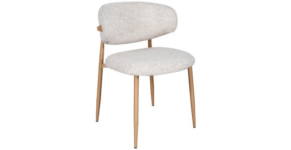 STUHL   Webstoff  Eichefarben, Beige  - Eichefarben/Beige, Design, Textil/Metall (54/80/59cm) - Novel