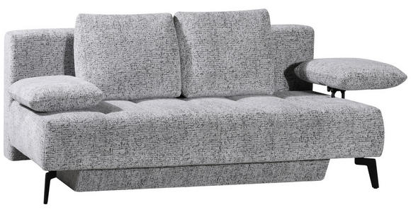 SCHLAFSOFA  in Webstoff Hellgrau  - Hellgrau/Schwarz, Design, Textil/Metall (209-235/90/100cm) - Novel