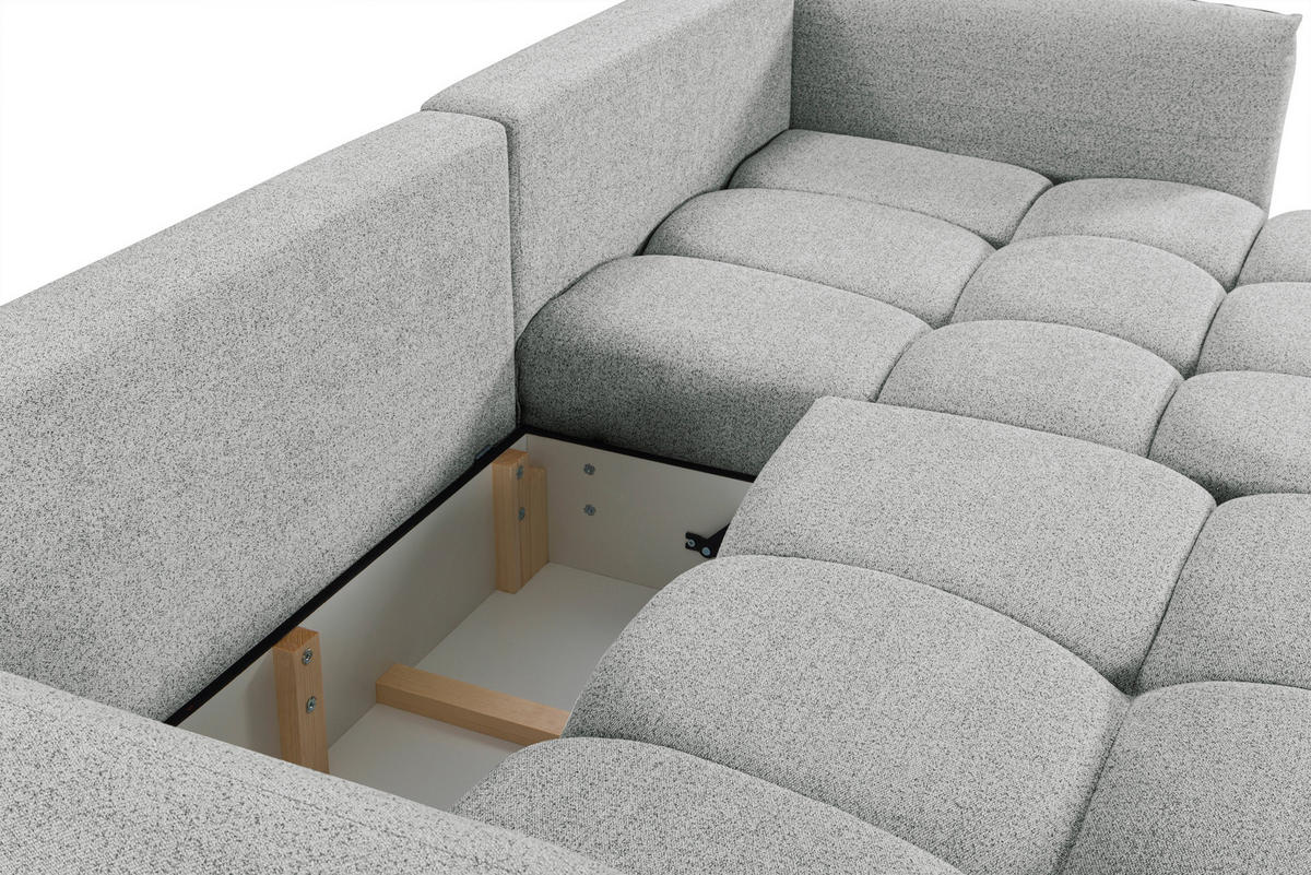 ROHOVÁ ROZKLÁDACÍ POHOVKA, plast, textil, kompozitní dřevo, šedobéžová - černá/šedobéžová, Konvenční, kompozitní dřevo/textil (273/188cm) - Livetastic