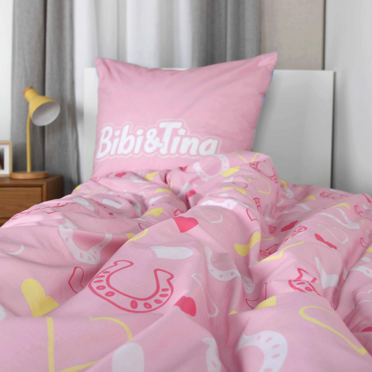 JUGENDBETTWÄSCHE Bibi und Tina Renforcé 135/200 cm  - Hellrosa/Multicolor, Design, Textil (135/200cm) - Herding
