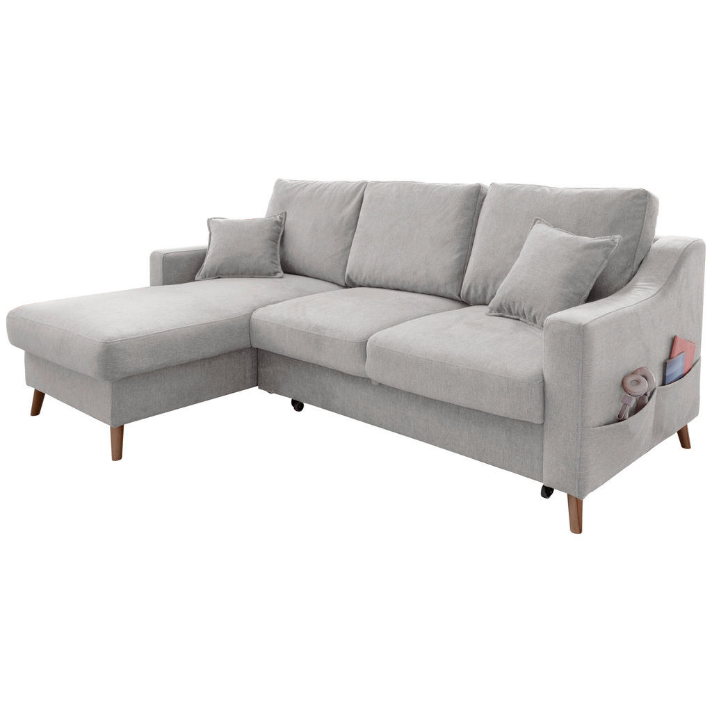 Thumbnail - Livetastic Ecksofa Valentina, Grau, Textil, Buche, Uni, 4-Sitzer, Füllung: Schaumstoff, L-Form, 228x150 cm, Made in EU, ...