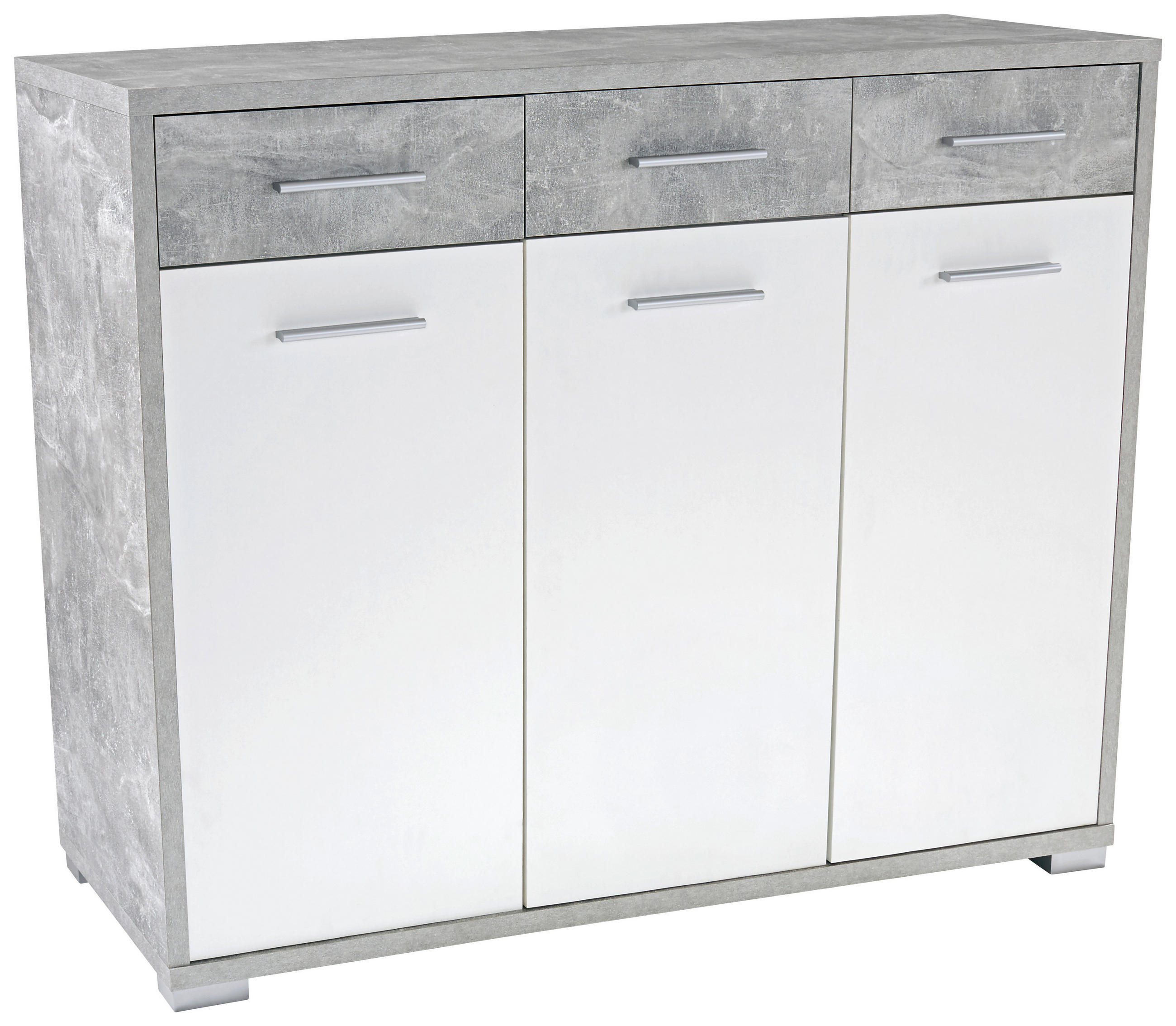 Kommode B 144 Cm Q-big New, Beton Optik/weiß
