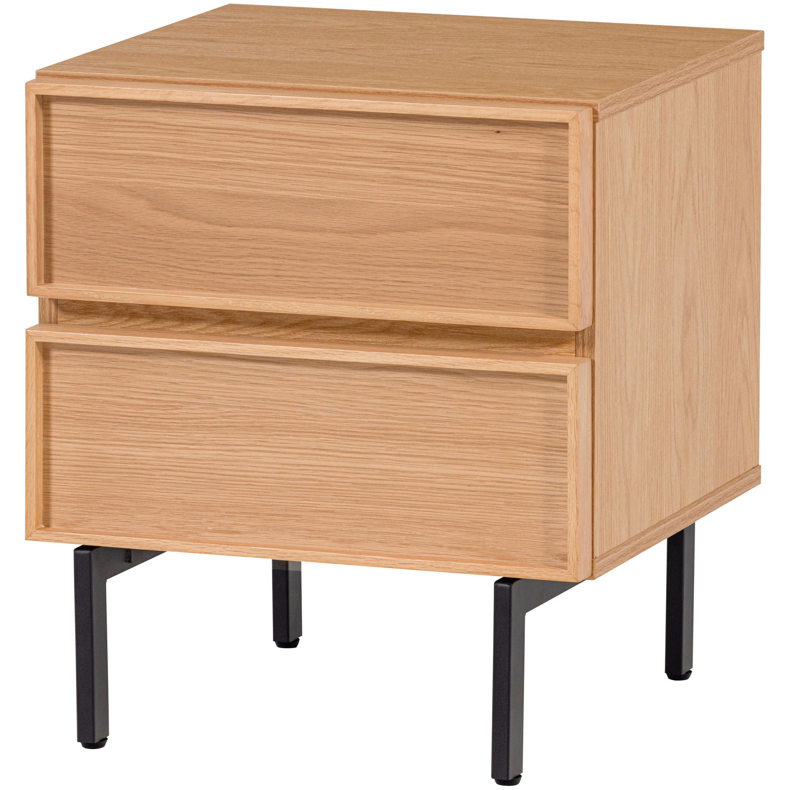 NACHTTISCH 45/51/42 cm  - Schwarz/Naturfarben, Design, Holzwerkstoff/Metall (45/51/42cm) - Livetastic