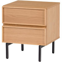 NACHTTISCH 45/51/42 cm  - Schwarz/Naturfarben, Design, Holzwerkstoff/Metall (45/51/42cm) - Livetastic