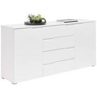SIDEBOARD 165/80/40 cm  in Weiß, Weiß Hochglanz  - Weiß Hochglanz/Silberfarben, Design, Holzwerkstoff/Kunststoff (165/80/40cm) - Carryhome